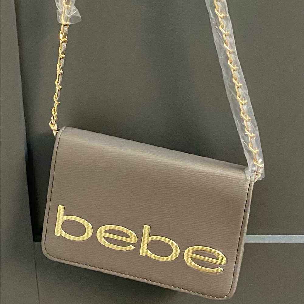 BEBE Fabiola Saffiano Crossbody Dark Gray BRAND NEW
